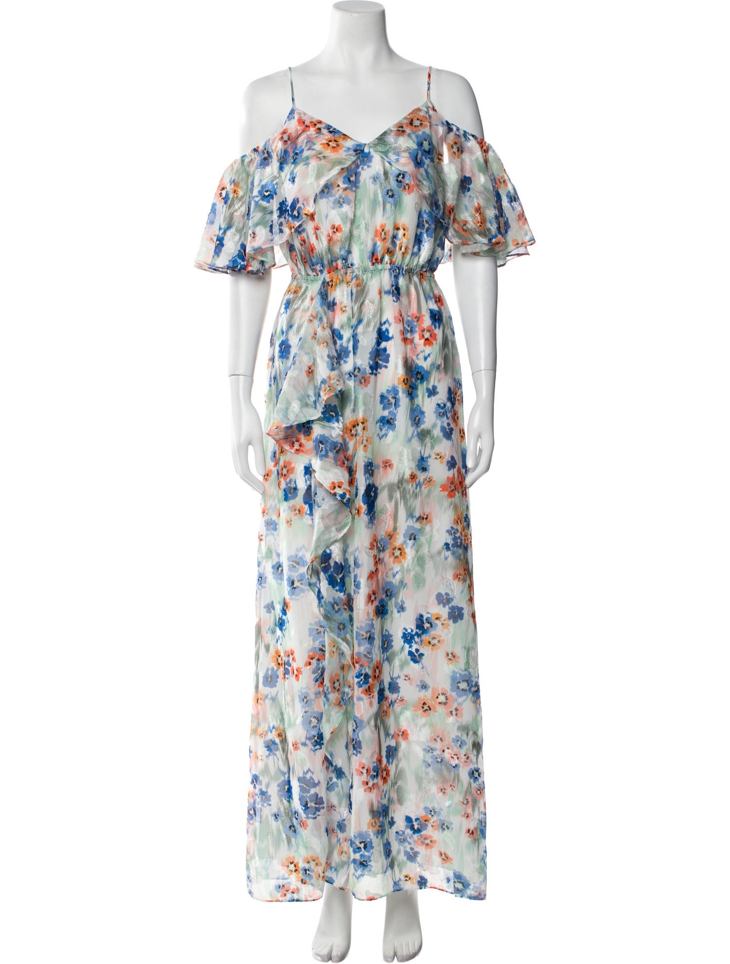 Tanya Taylor Floral Print Long Dress