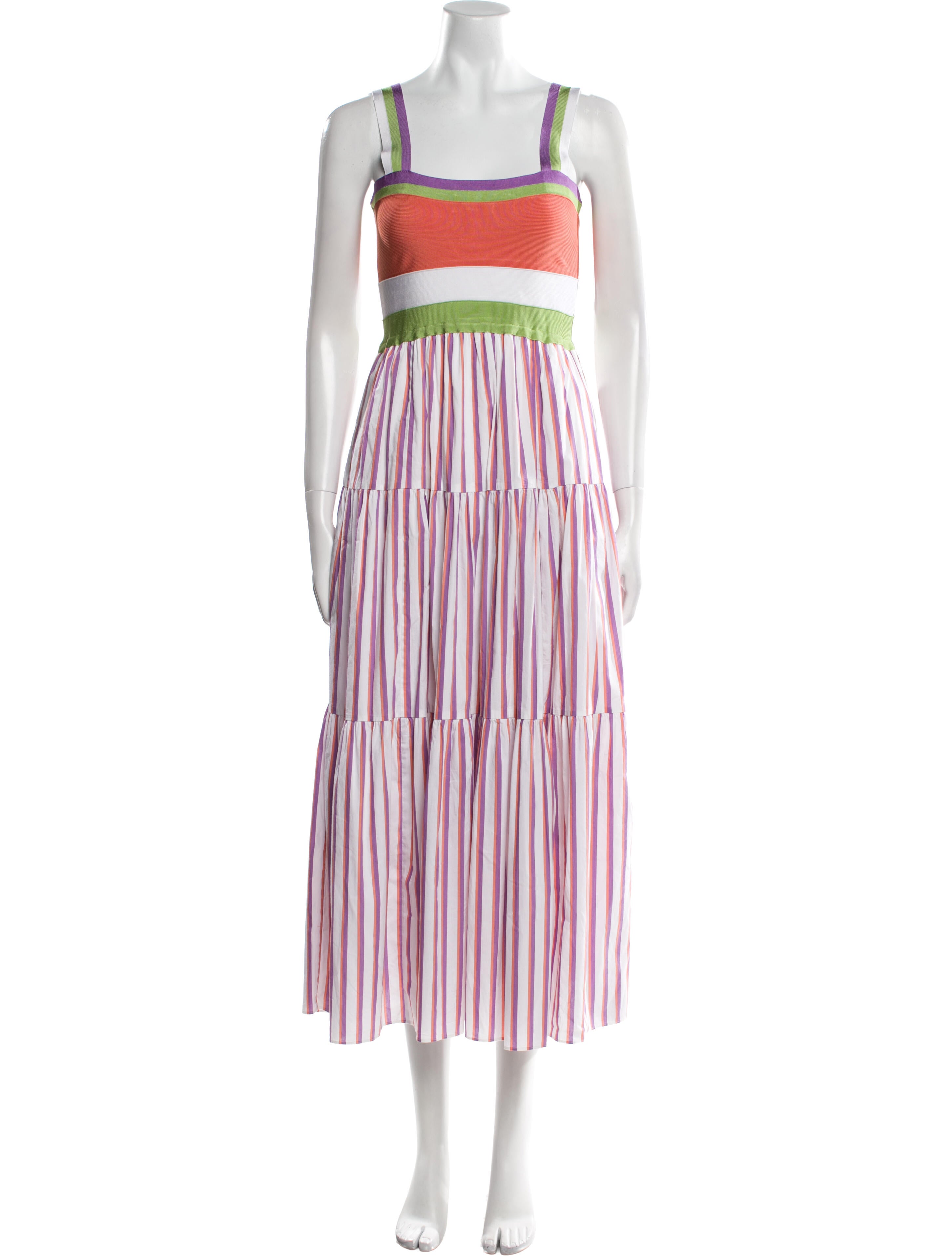 Tanya Taylor Striped Long Dress