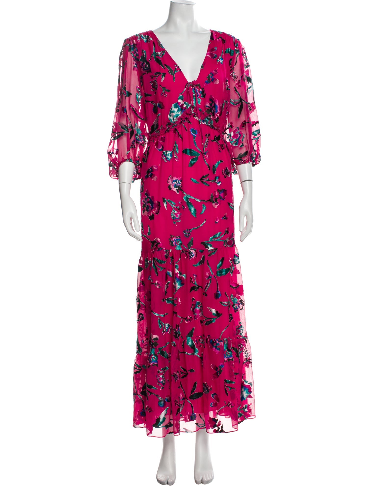 Tanya Taylor Floral Print Long Dress
