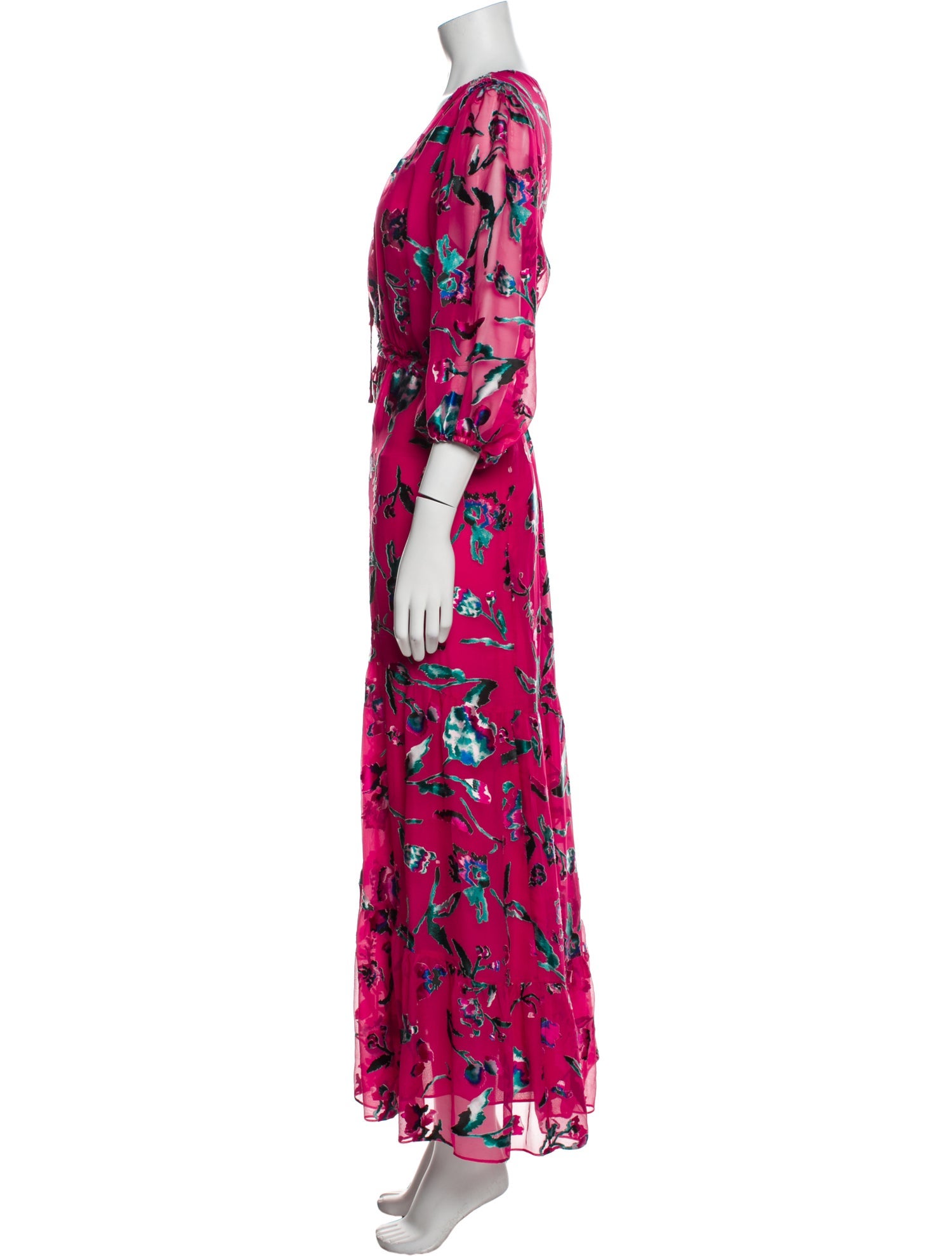 Tanya Taylor Floral Print Long Dress