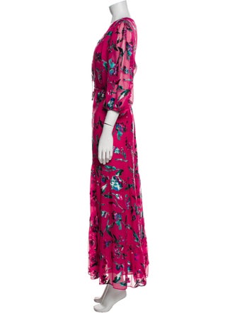 Tanya Taylor Floral Print Long Dress