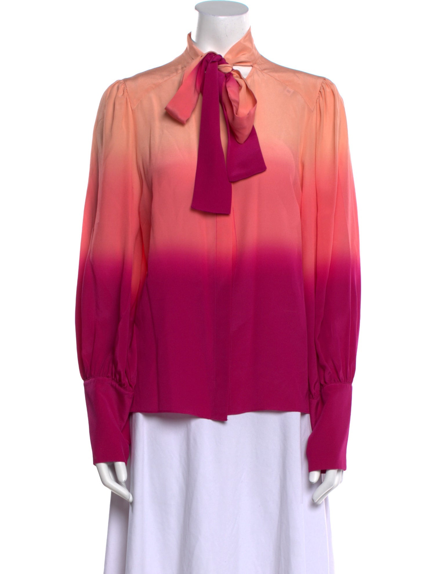 Tanya Taylor Silk Mock Neck Blouse