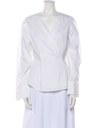Tanya Taylor V-Neck Long Sleeve Blouse