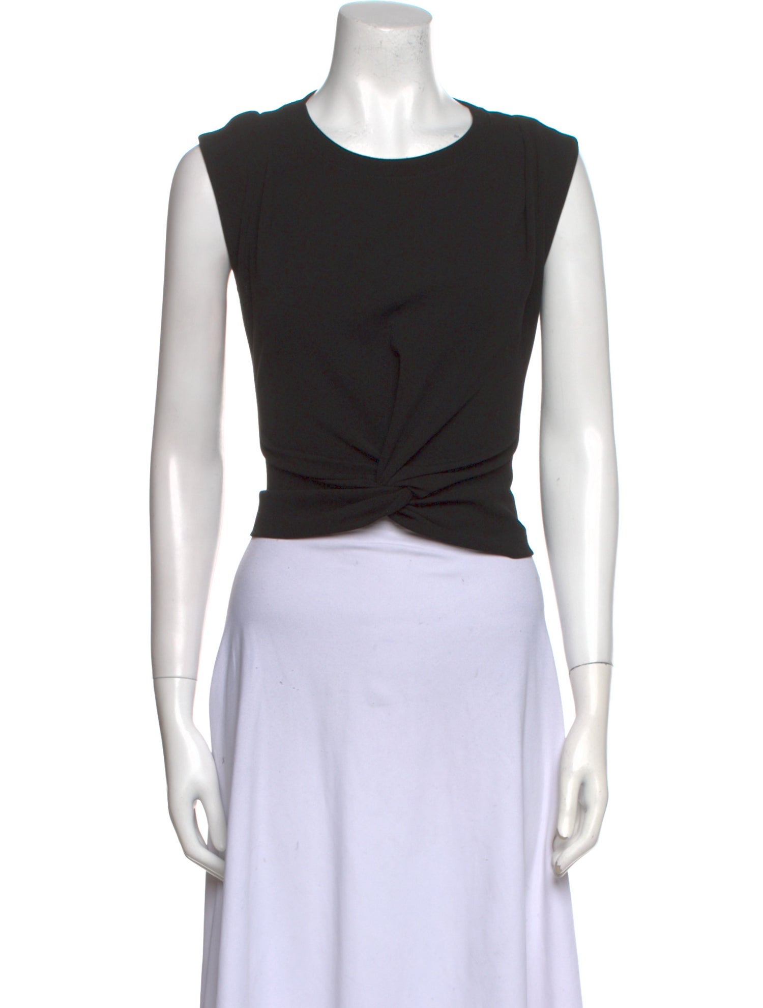 Tanya Taylor Crew Neck Sleeveless Crop Top