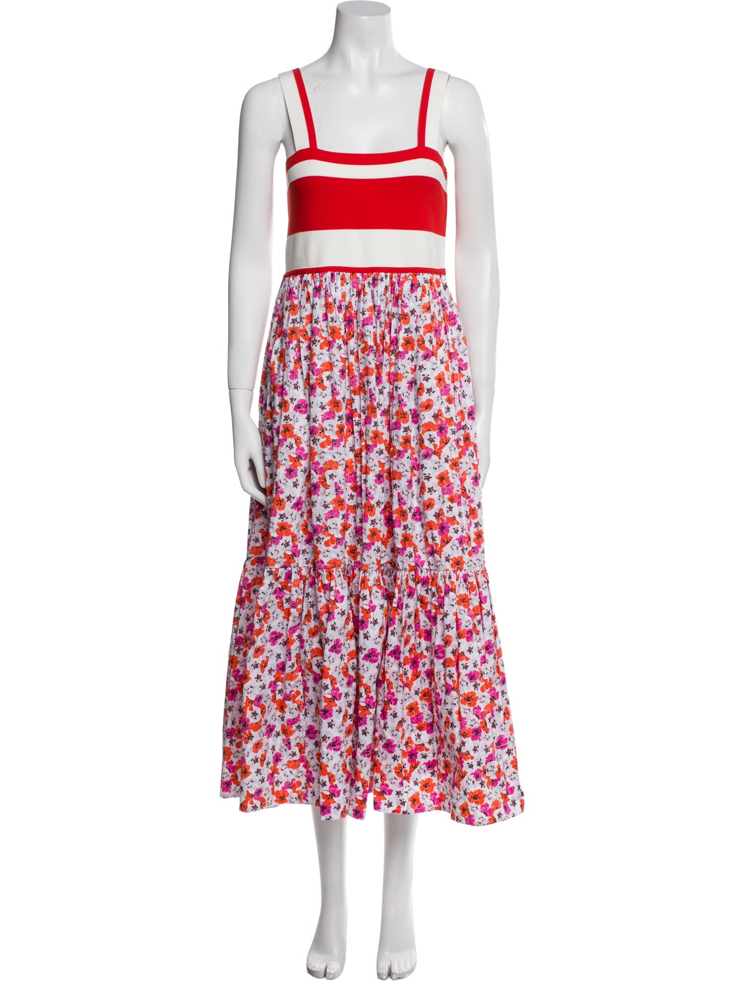 Tanya Taylor Floral Print Long Dress