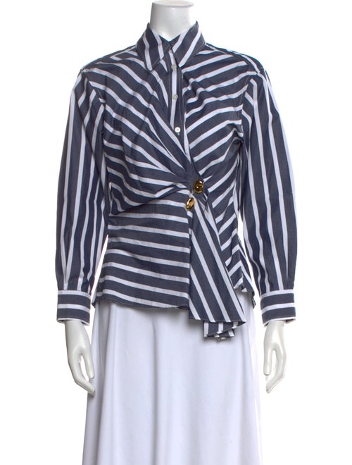 Tanya Taylor Striped Long Sleeve Button-Up Top
