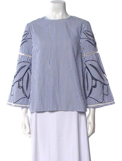 Tanya Taylor Striped Scoop Neck Blouse
