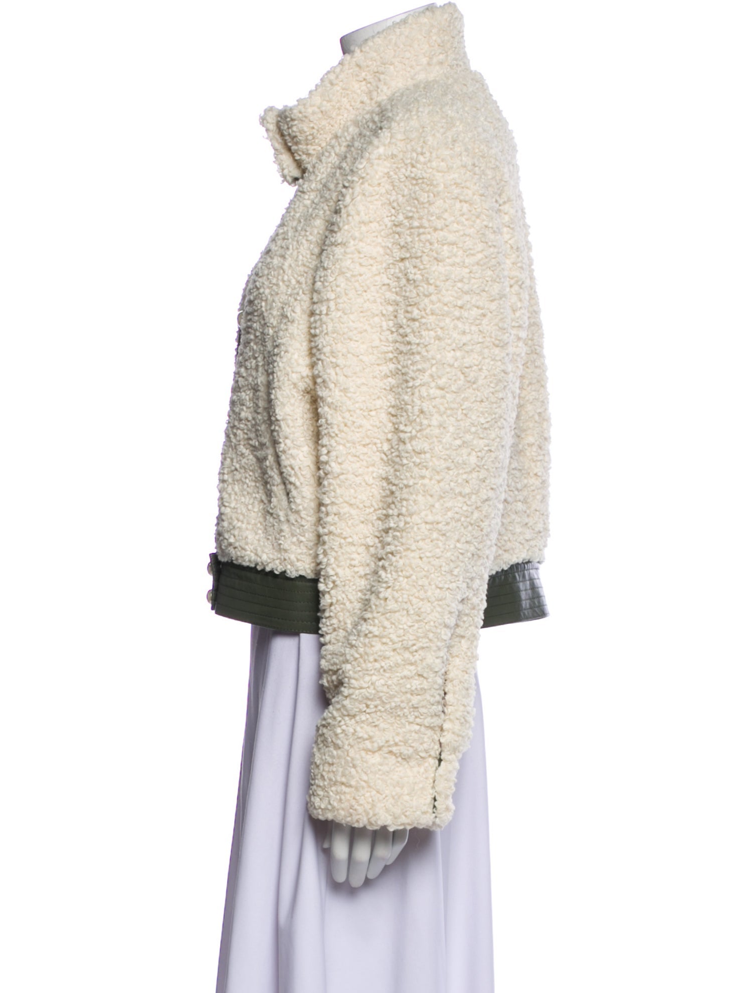 Tanya Taylor Tweed Pattern Faux Fur Jacket