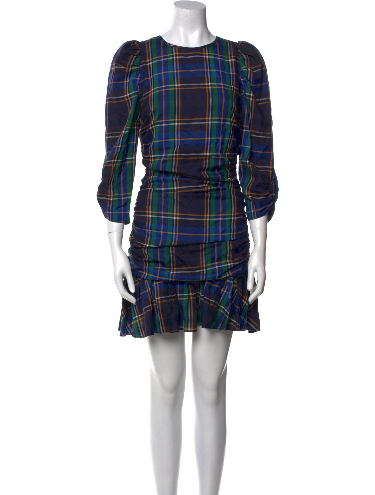Tanya Taylor Plaid Print Mini Dress
