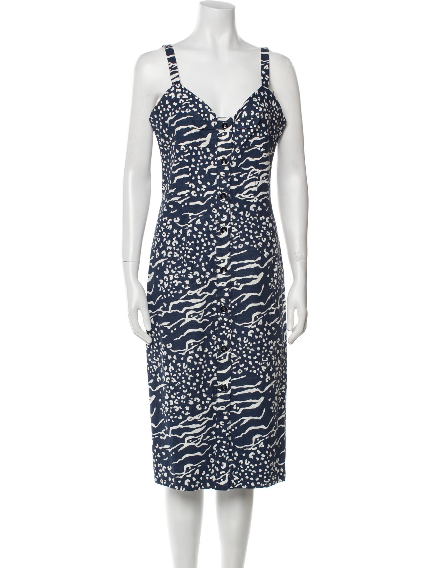 Tanya Taylor Printed Midi Length Dress
