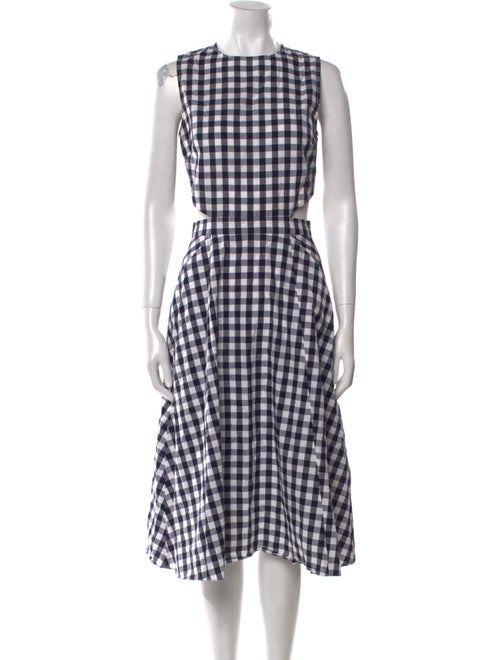 Tanya Taylor Plaid Print Midi Length Dress