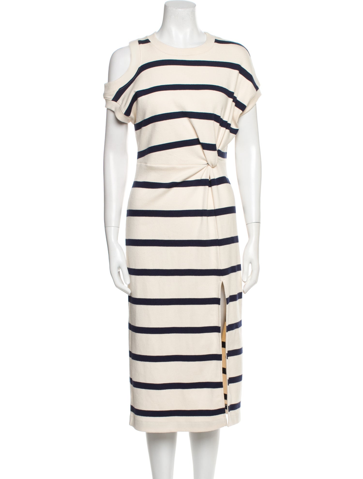 Tanya Taylor Striped Midi Length Dress