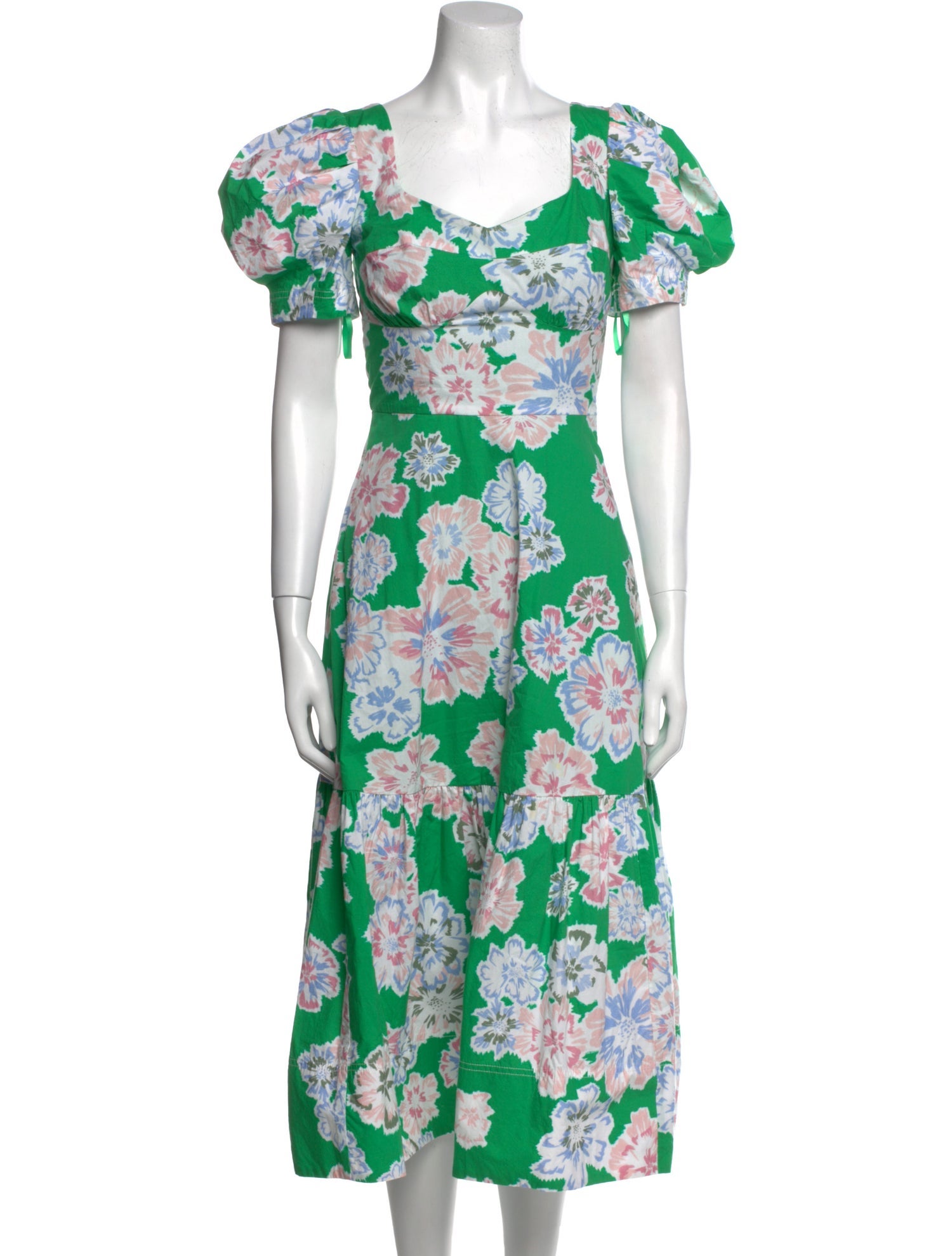 Tanya Taylor Floral Print Midi Length Dress