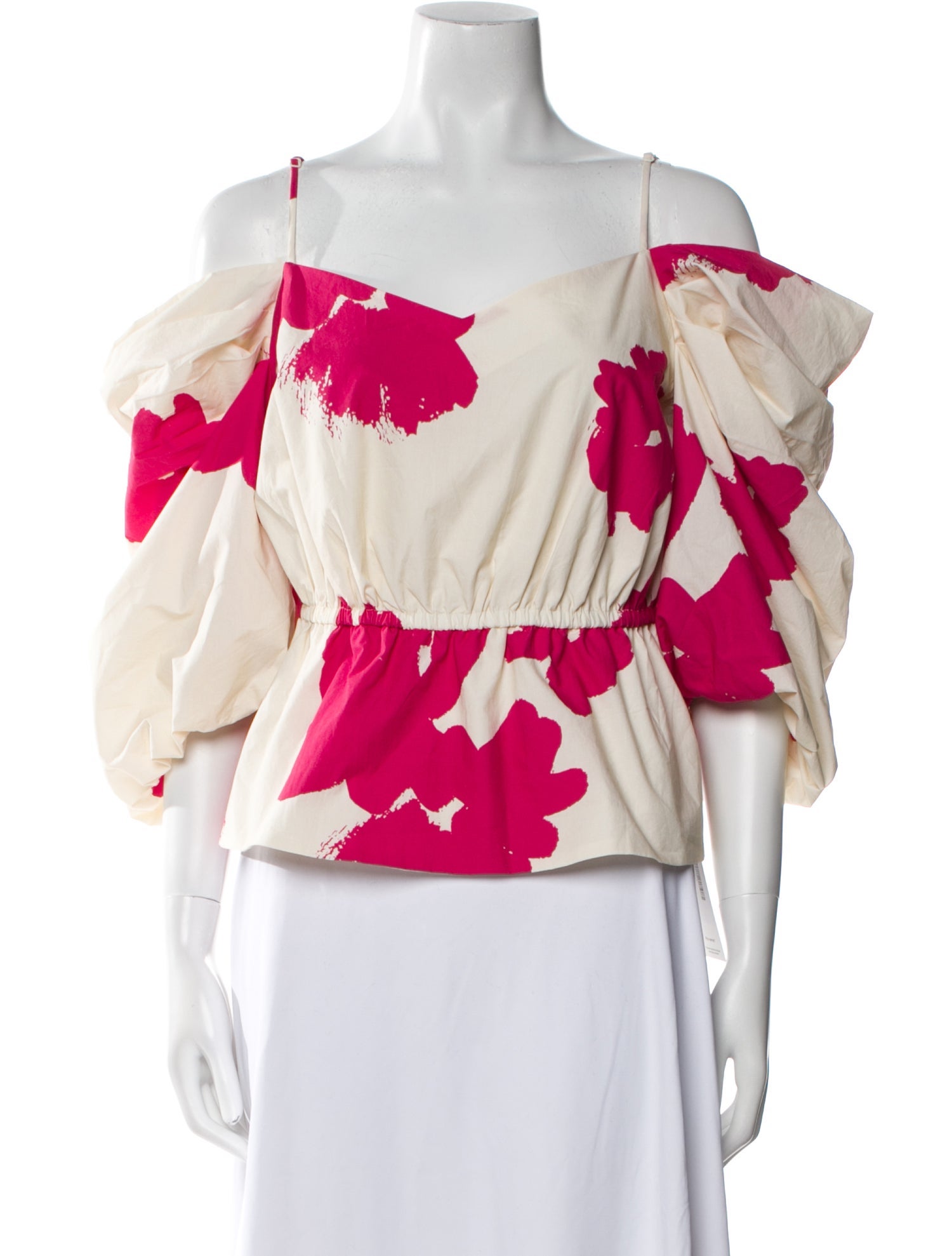 Tanya Taylor Floral Print Off-The-Shoulder Blouse