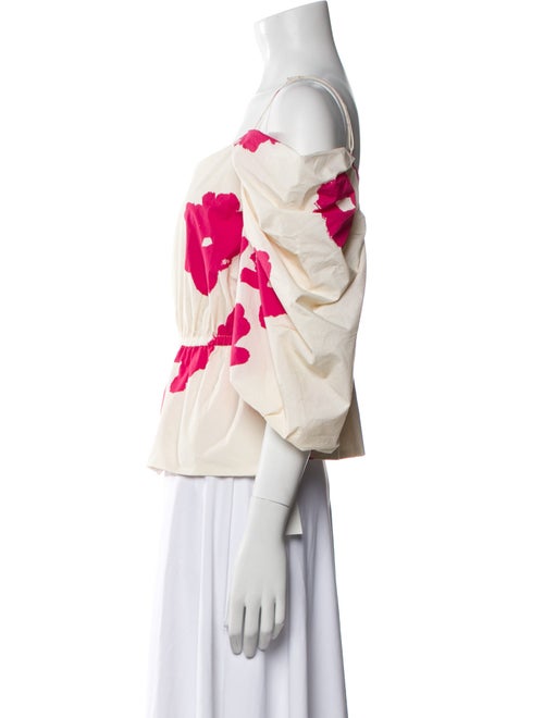 Tanya Taylor Floral Print Off-The-Shoulder Blouse