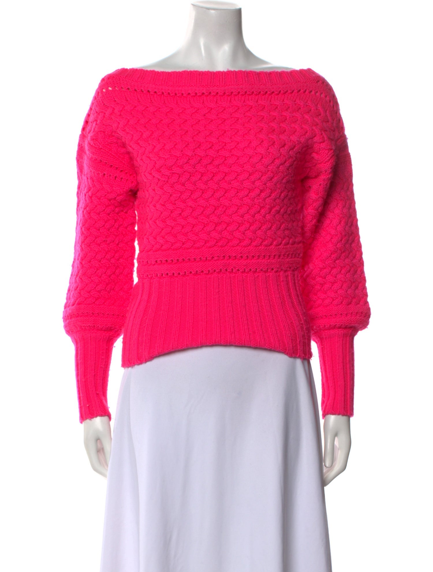 Tanya Taylor Wool Bateau Neckline Sweater