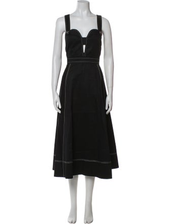 Tanya Taylor Square Neckline Long Dress