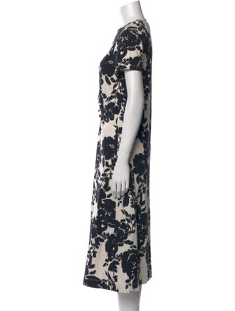 Tanya Taylor Floral Print Midi Length Dress