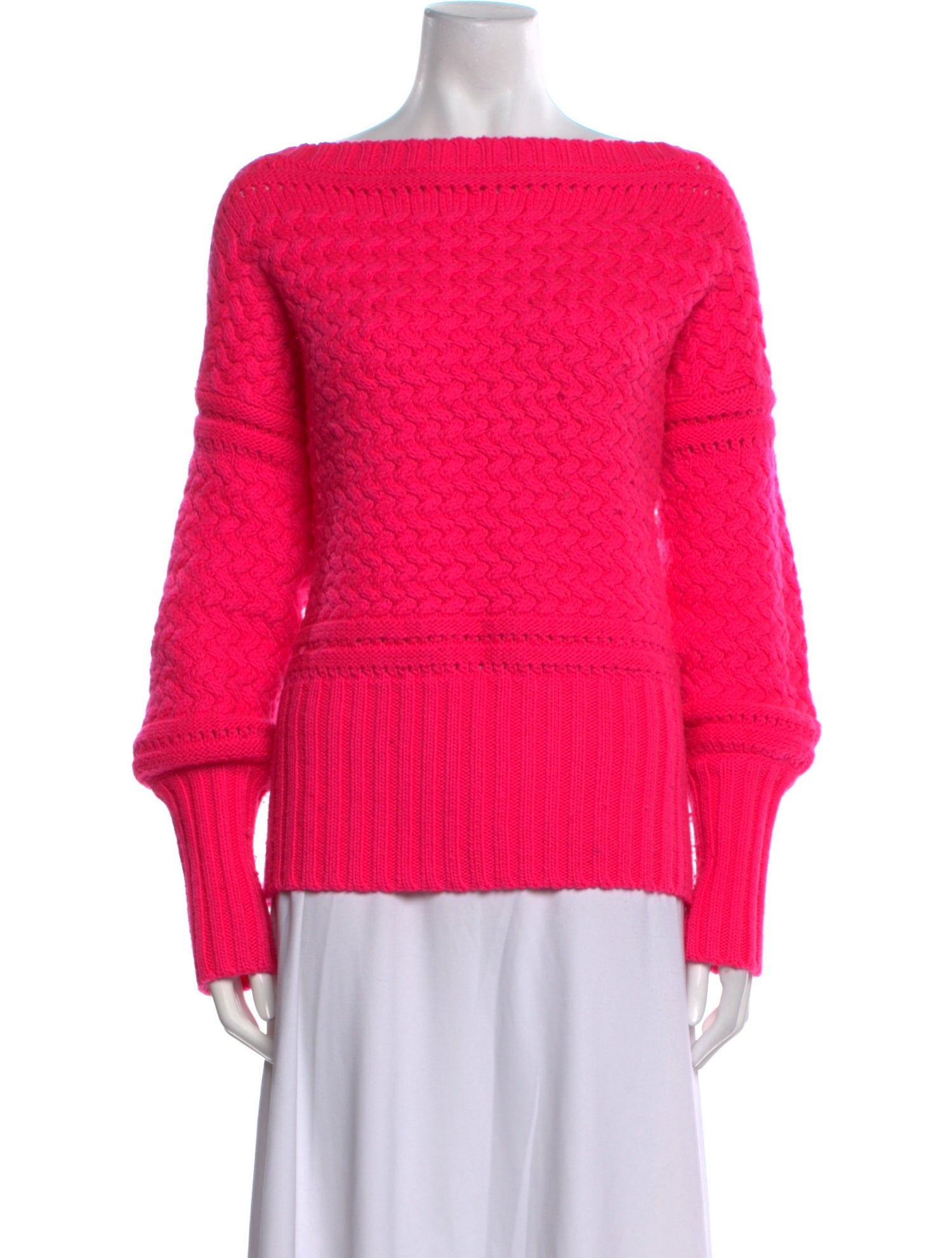 Tanya Taylor Wool Bateau Neckline Sweater