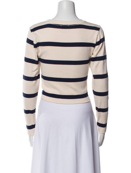 Tanya Taylor Striped Bateau Neckline Crop Top