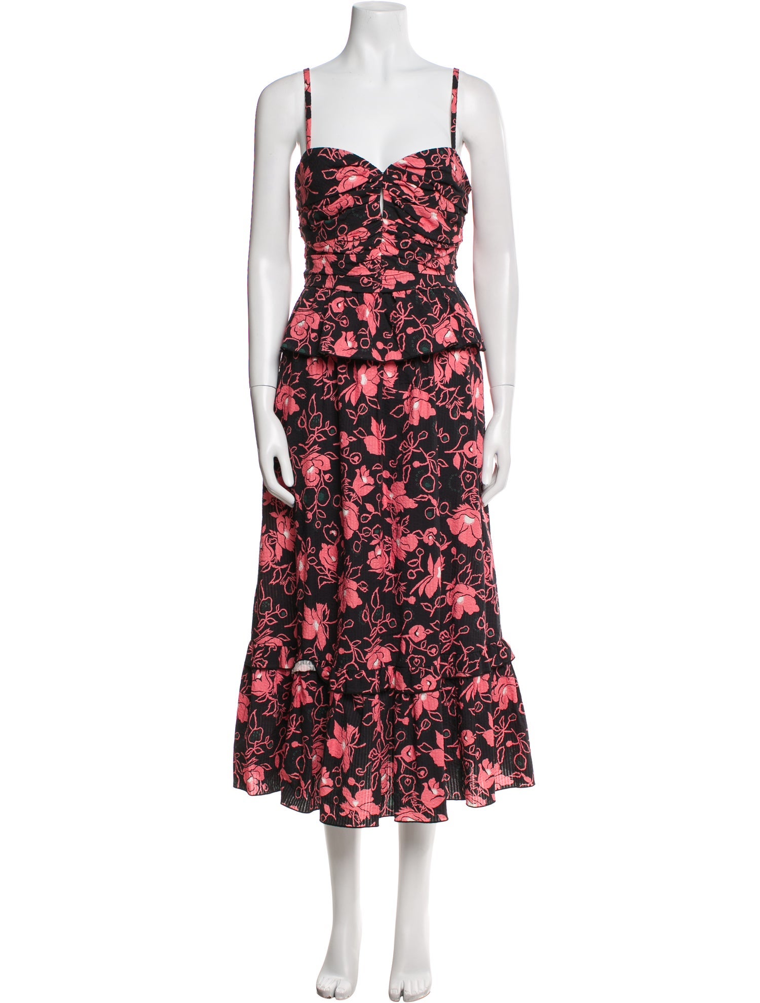 Tanya Taylor Floral Print Long Dress