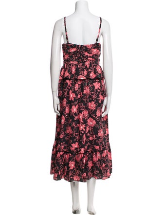Tanya Taylor Floral Print Long Dress