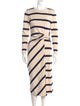 Tanya Taylor Striped Midi Length Dress