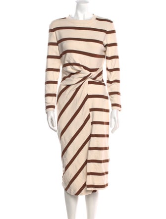 Tanya Taylor Striped Midi Length Dress