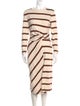 Tanya Taylor Striped Midi Length Dress