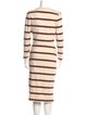 Tanya Taylor Striped Midi Length Dress