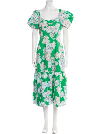 Tanya Taylor Floral Print Knee-Length Dress
