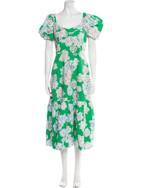 Tanya Taylor Floral Print Knee-Length Dress