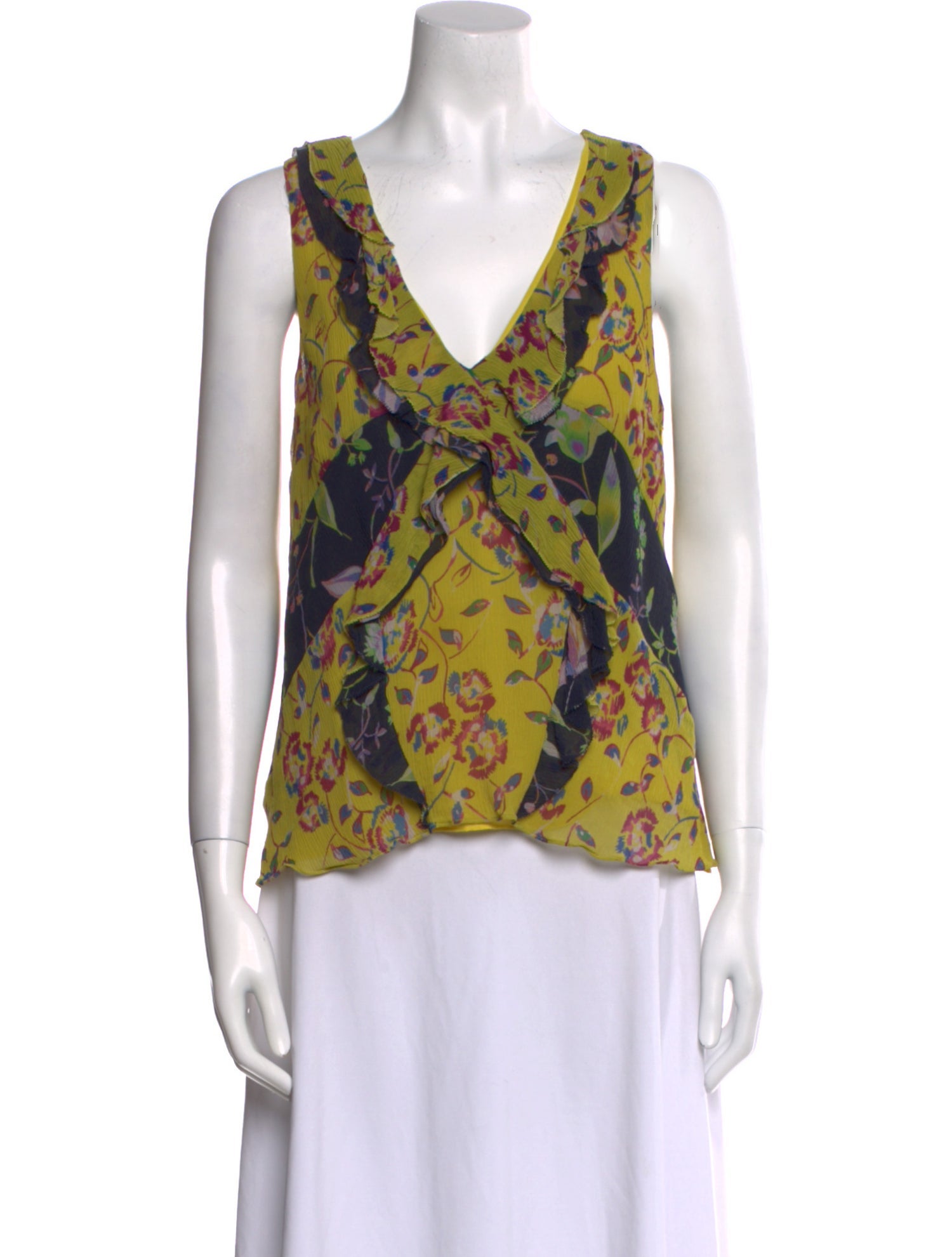 Tanya Taylor Floral Print V-Neck Blouse