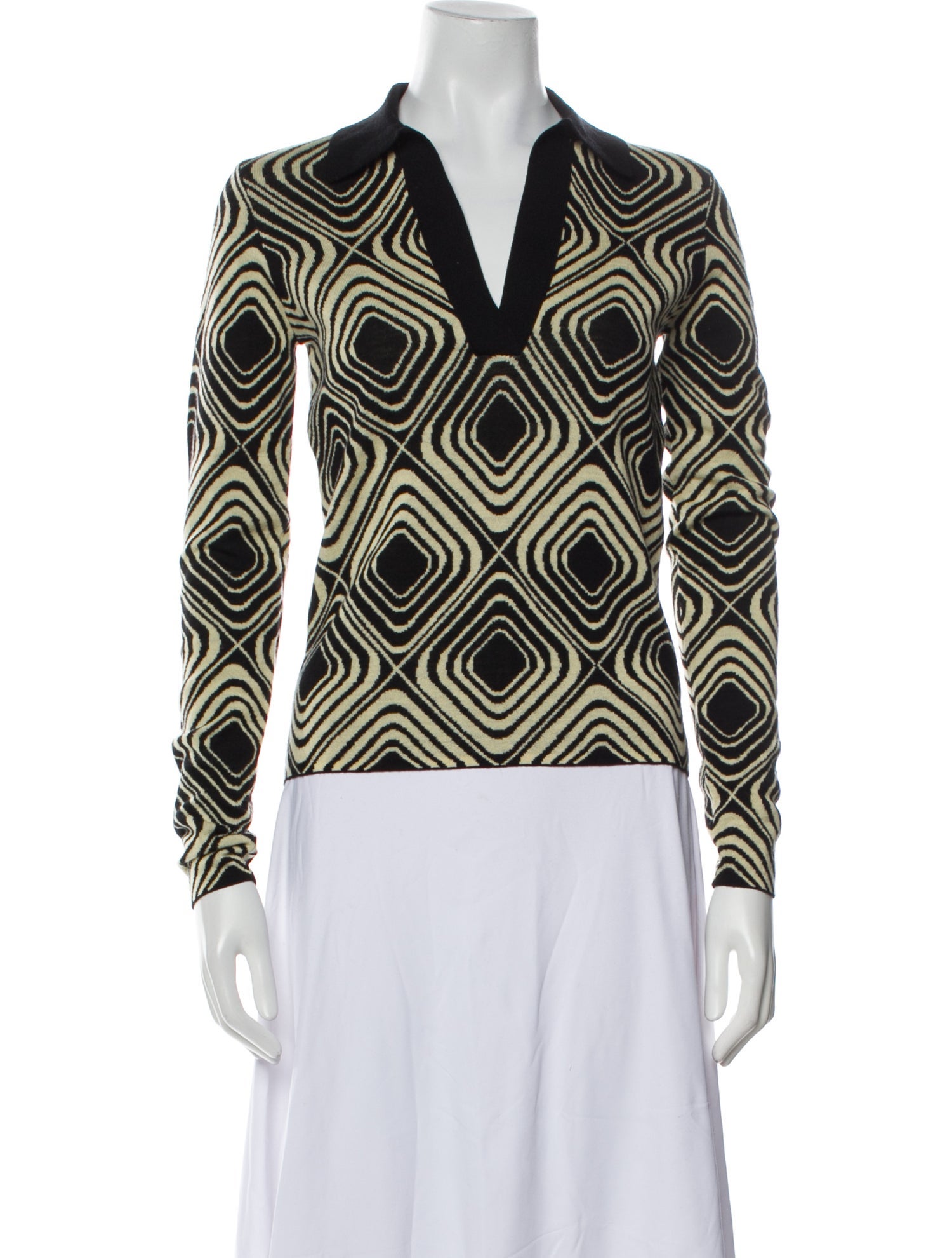 Tanya Taylor Merino Wool Printed Sweater w/ Tags