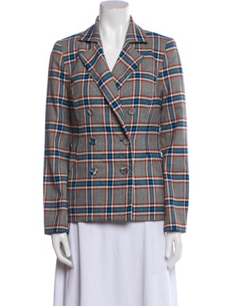 Tanya Taylor Plaid Print Blazer