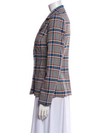 Tanya Taylor Plaid Print Blazer
