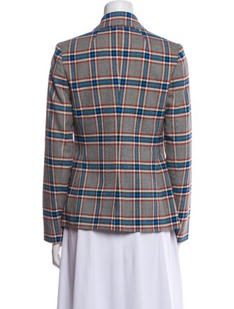 Tanya Taylor Plaid Print Blazer