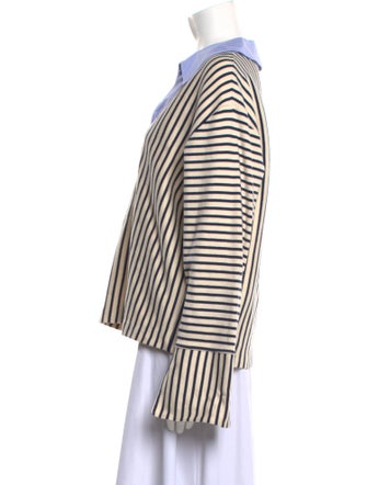 Tanya Taylor Striped Long Sleeve Polo