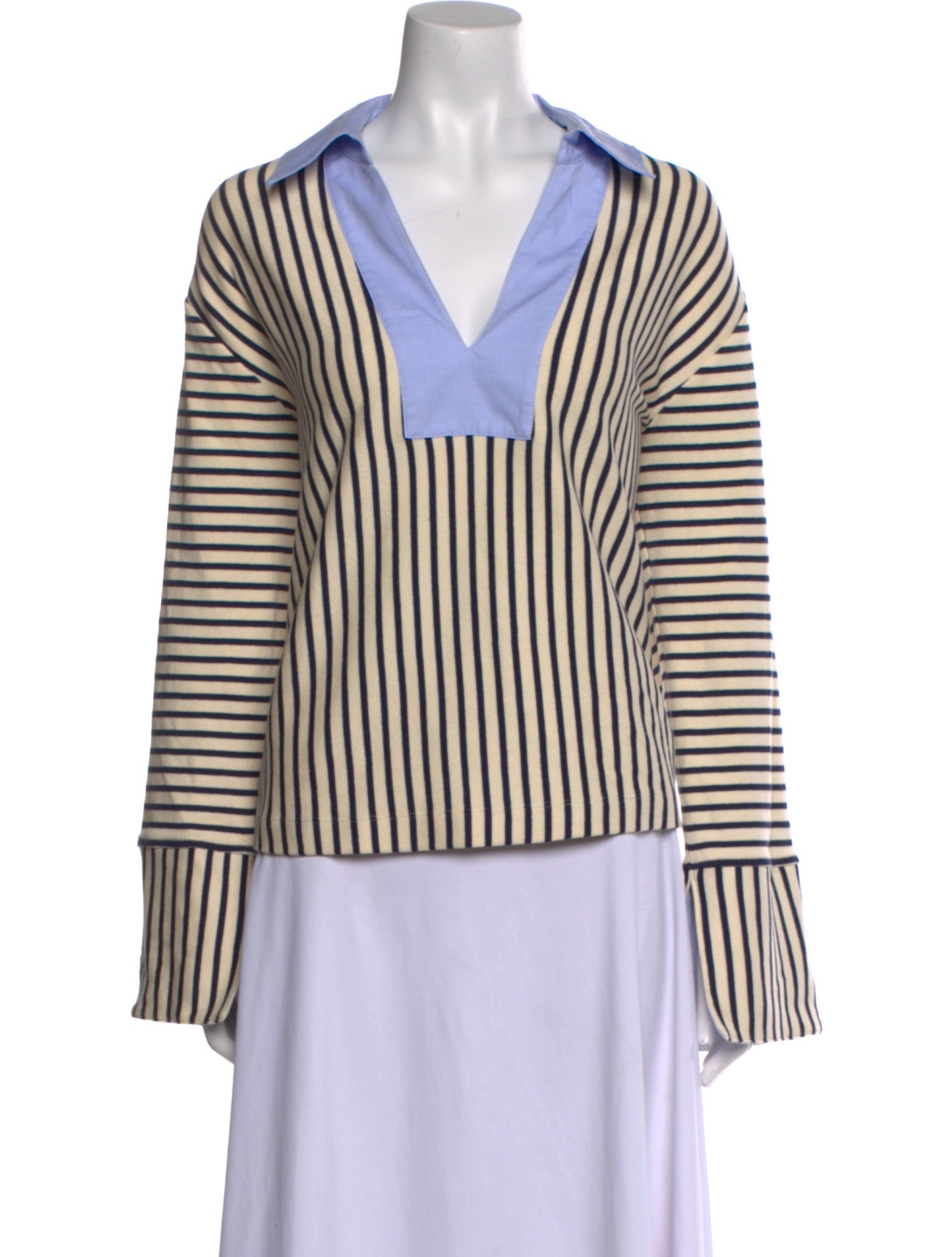 Tanya Taylor Striped Long Sleeve Top