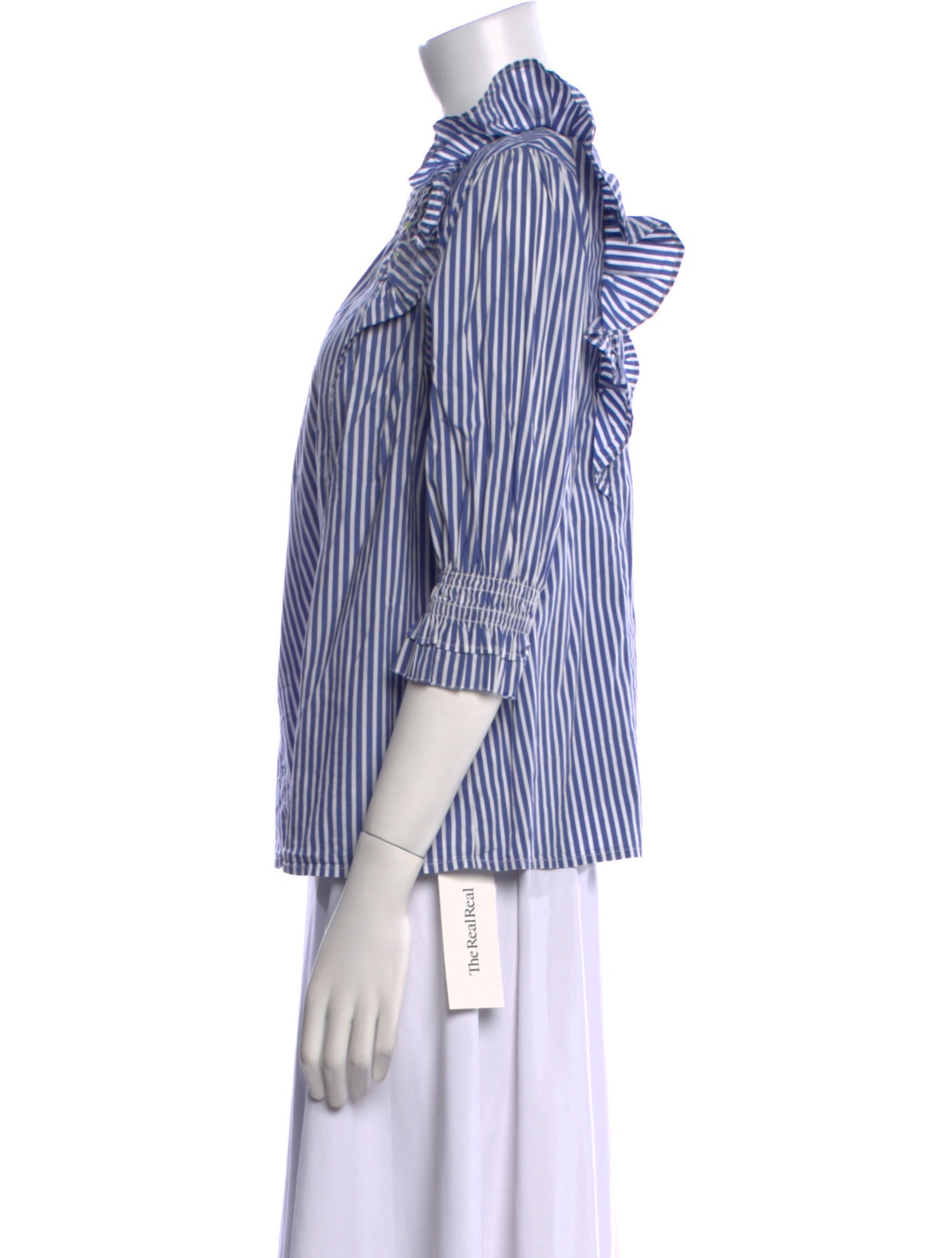 Tanya Taylor Striped Crew Neck Blouse