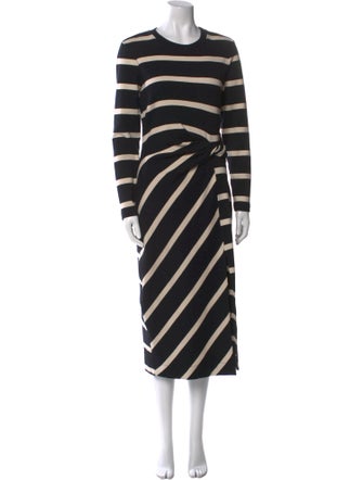 Tanya Taylor Striped Midi Length Dress