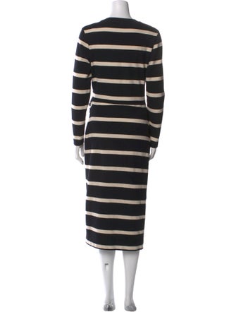 Tanya Taylor Striped Midi Length Dress