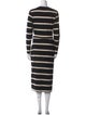 Tanya Taylor Striped Midi Length Dress