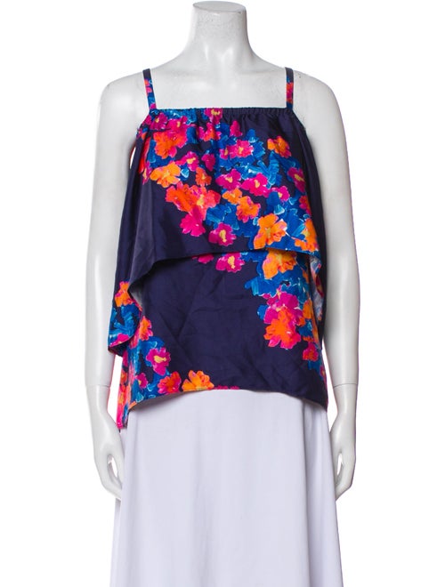 Tanya Taylor Silk Floral Print Top