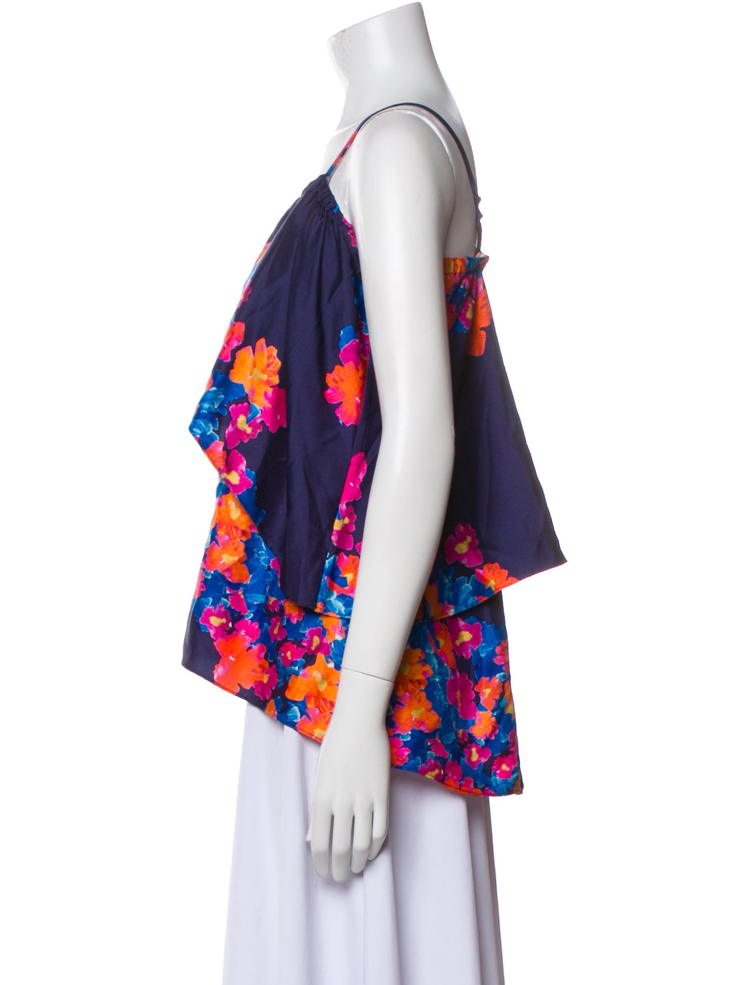 Tanya Taylor Silk Floral Print Top