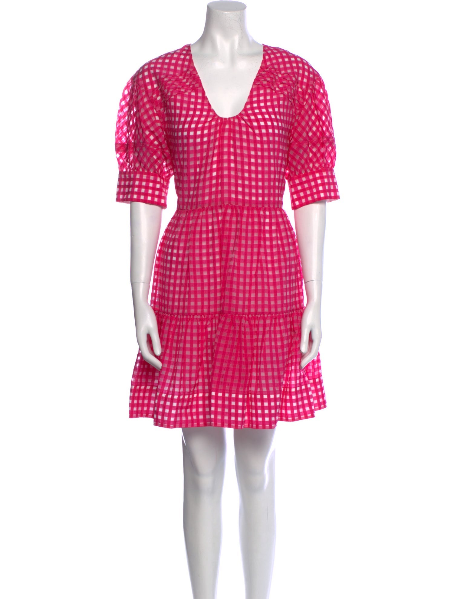 Tanya Taylor Plaid Print Mini Dress