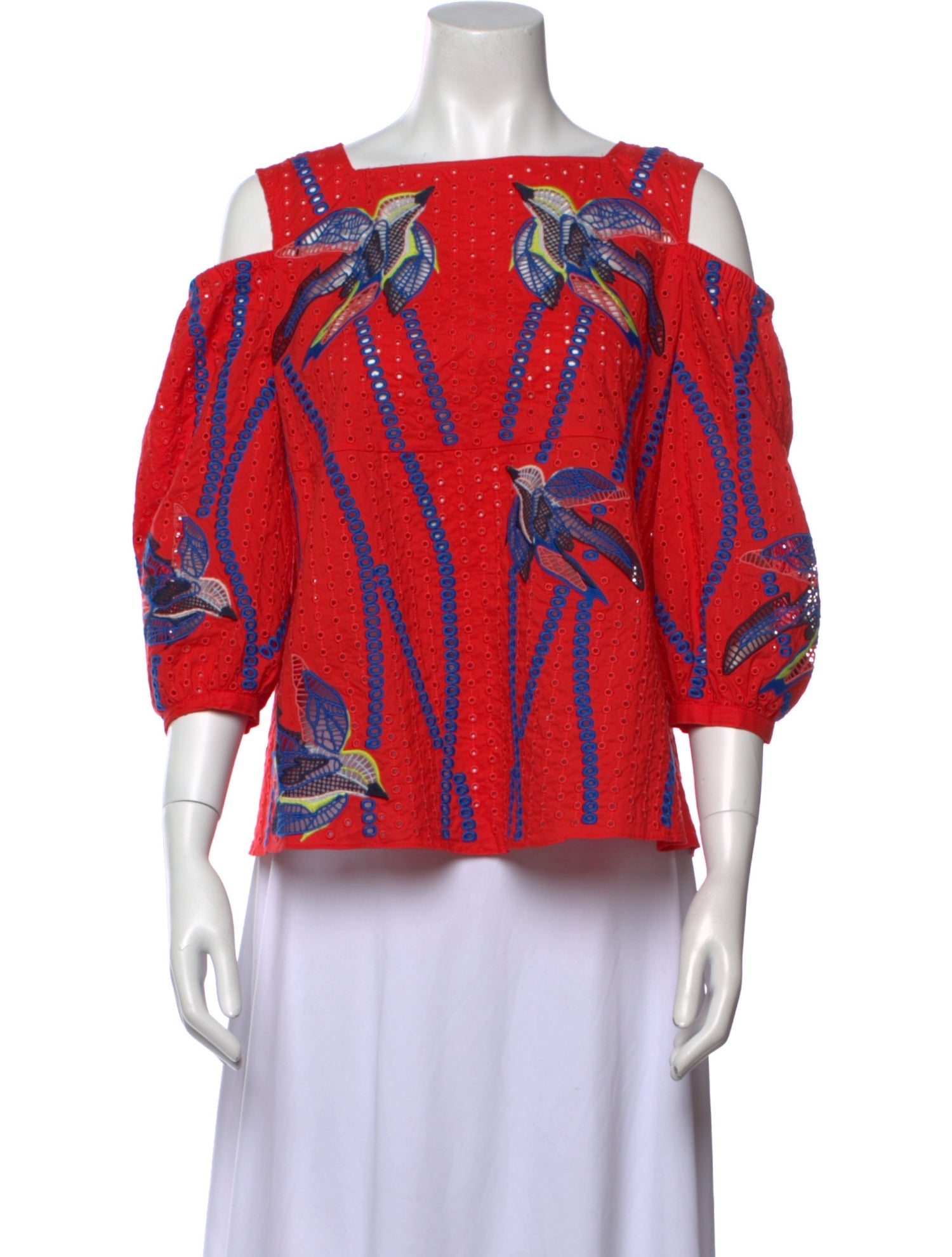 Tanya Taylor Printed Square Neckline Blouse
