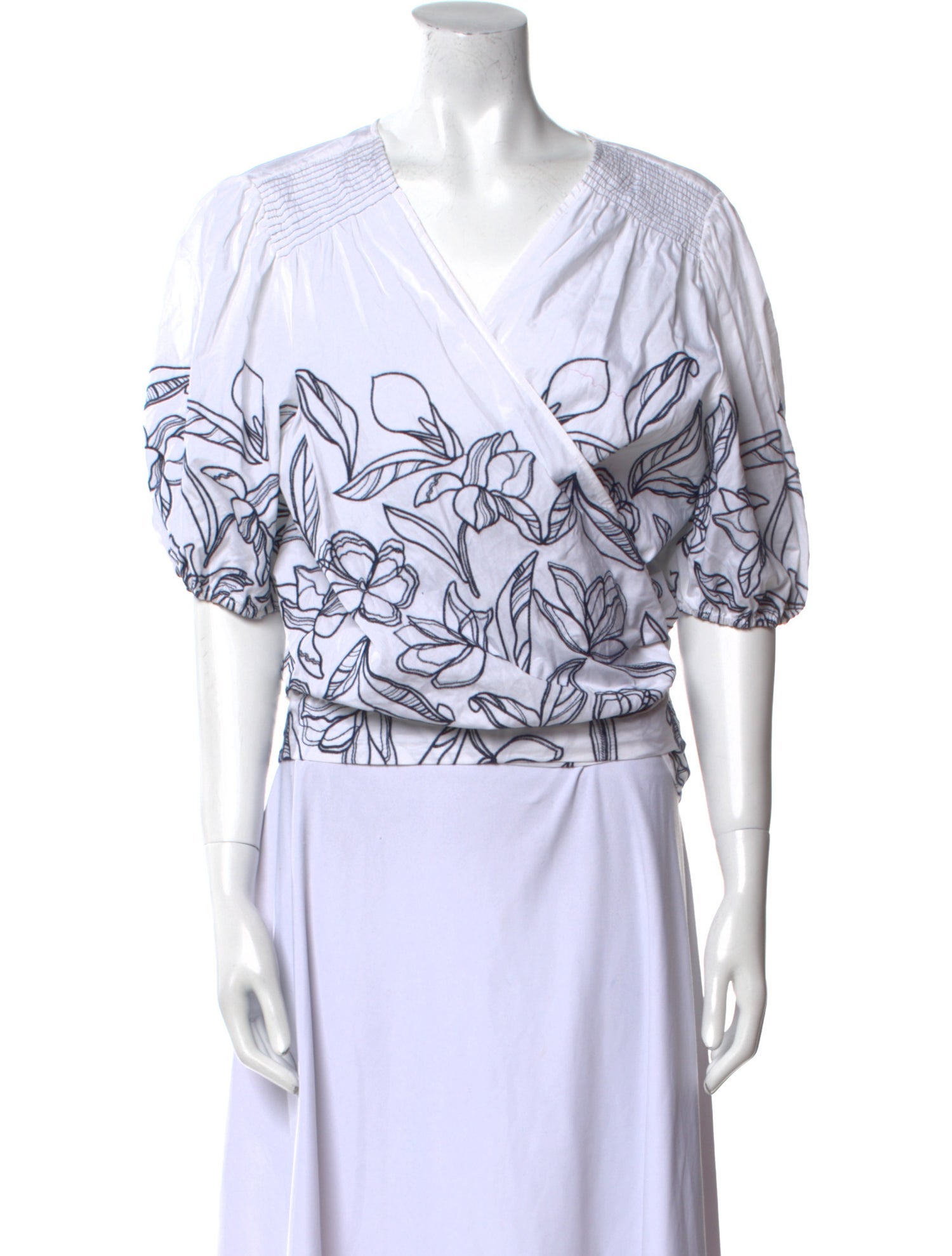 Tanya Taylor Printed V-Neck Crop Top