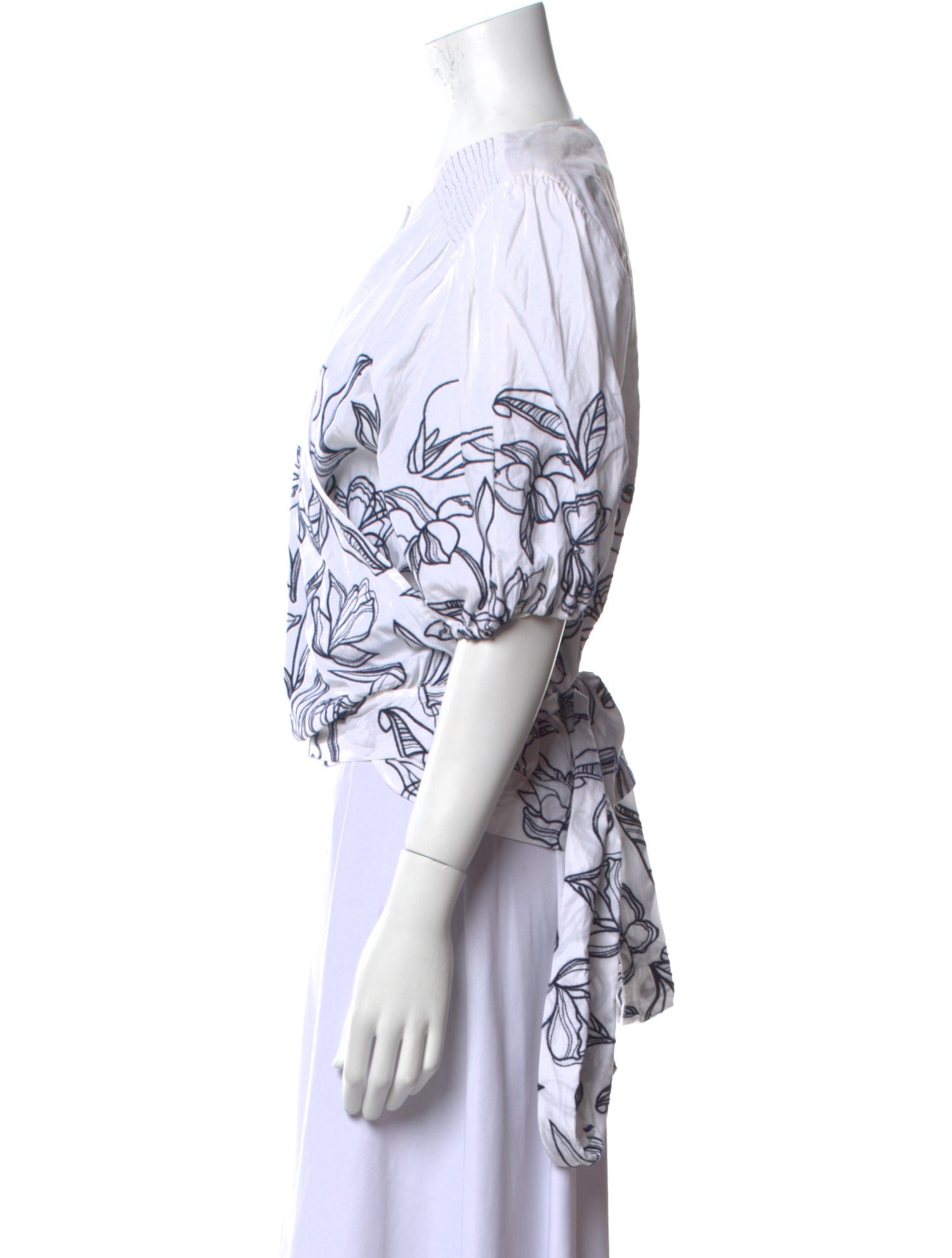 Tanya Taylor Printed V-Neck Crop Top