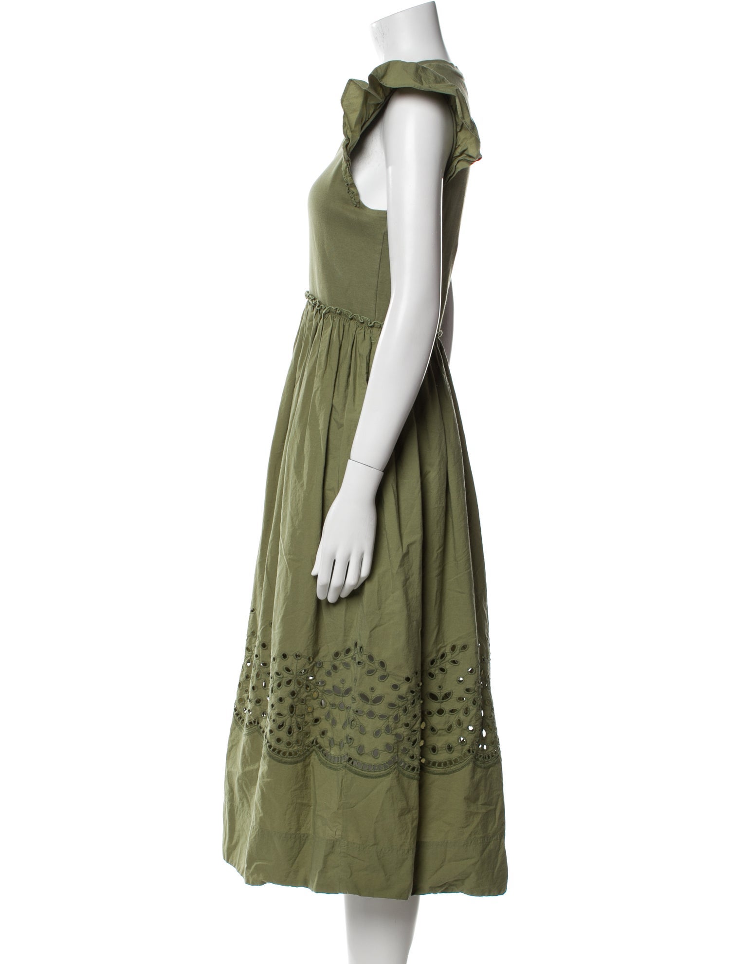 Tanya Taylor Crew Neck Midi Length Dress